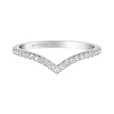 Artcarved Bridal Mounted with Side Stones Contemporary Rose Goldcut Diamond Wedding Band Angelyn 14K White Gold