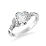 Artcarved Bridal Mounted Mined Live Center Contemporary Engagement Ring 18K Yellow Gold