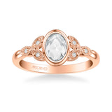Artcarved Bridal Mounted Mined Live Center Contemporary Engagement Ring 18K Rose Gold