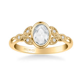 Artcarved Bridal Mounted Mined Live Center Contemporary Engagement Ring 18K Yellow Gold