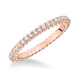 Artcarved Bridal Mounted with Side Stones Contemporary Eternity Diamond Anniversary Band 14K White Gold