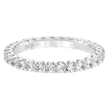 Artcarved Bridal Mounted with Side Stones Contemporary Eternity Diamond Anniversary Band 14K White Gold