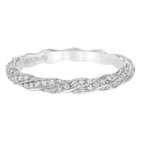 Artcarved Bridal Mounted with Side Stones Stackable Eternity Diamond Anniversary Band 14K Rose Gold