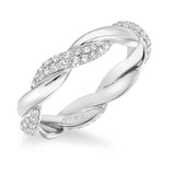 Artcarved Bridal Mounted with Side Stones Contemporary Stackable Eternity Anniversary Band 14K White Gold