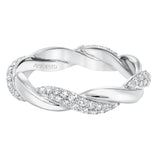 Artcarved Bridal Mounted with Side Stones Contemporary Stackable Eternity Anniversary Band 14K White Gold