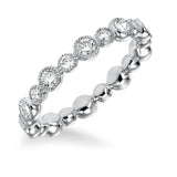 Artcarved Bridal Mounted with Side Stones Contemporary Stackable Eternity Anniversary Band 14K White Gold