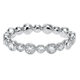 Artcarved Bridal Mounted with Side Stones Contemporary Stackable Eternity Anniversary Band 14K White Gold
