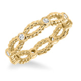 Artcarved Bridal Mounted with Side Stones Contemporary Stackable Eternity Anniversary Band 14K Yellow Gold