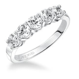 Artcarved Bridal Mounted with Side Stones Classic 5-Stone Diamond Anniversary Band 14K White Gold