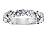 Artcarved Bridal Mounted with Side Stones Contemporary Fashion Diamond Anniversary Band Fiona 14K White Gold