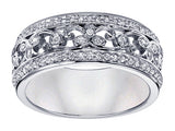 Artcarved Bridal Mounted with Side Stones Vintage Fashion Diamond Anniversary Band Joyce 14K White Gold