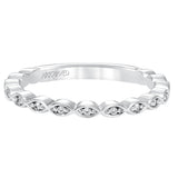 Artcarved Bridal Mounted with Side Stones Contemporary Fashion Diamond Anniversary Band Christine 14K White Gold