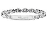 Artcarved Bridal Mounted with Side Stones Contemporary Fashion Diamond Anniversary Band Christine 14K White Gold