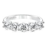 Artcarved Bridal Mounted with Side Stones Classic Diamond Anniversary Band 14K White Gold