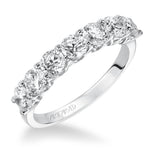 Artcarved Bridal Mounted with Side Stones Classic Diamond Anniversary Band 14K White Gold