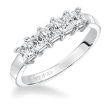 Artcarved Bridal Mounted with Side Stones Classic Diamond Anniversary Band 14K White Gold