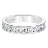 Artcarved Bridal Mounted with Side Stones Classic Eternity Diamond Anniversary Band 14K White Gold