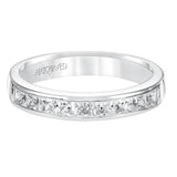 Artcarved Bridal Mounted with Side Stones Classic Diamond Anniversary Band 14K White Gold