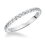 Artcarved Bridal Mounted with Side Stones Contemporary Dual Eternity Anniversary Band 14K White Gold