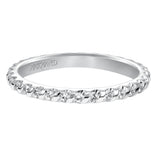 Artcarved Bridal Mounted with Side Stones Contemporary Dual Eternity Anniversary Band 14K White Gold