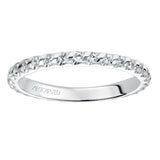 Artcarved Bridal Mounted with Side Stones Contemporary Dual Eternity Anniversary Band 14K White Gold