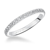 Artcarved Bridal Mounted with Side Stones Contemporary Dual Eternity Anniversary Band 14K White Gold