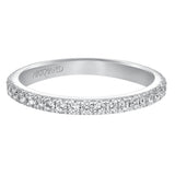 Artcarved Bridal Mounted with Side Stones Contemporary Dual Eternity Anniversary Band 14K White Gold