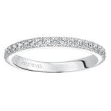 Artcarved Bridal Mounted with Side Stones Contemporary Dual Eternity Anniversary Band 14K White Gold