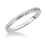 Artcarved Bridal Mounted with Side Stones Contemporary Eternity Diamond Anniversary Band 14K White Gold