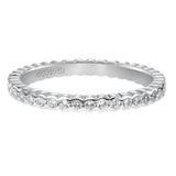 Artcarved Bridal Mounted with Side Stones Contemporary Eternity Diamond Anniversary Band 14K White Gold