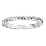 Artcarved Bridal Mounted with Side Stones Contemporary Eternity Diamond Anniversary Band 14K White Gold