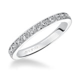 Artcarved Bridal Mounted with Side Stones Contemporary Eternity Diamond Anniversary Band 14K White Gold