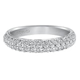 Artcarved Bridal Mounted with Side Stones Contemporary Diamond Anniversary Band 14K White Gold
