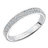 Artcarved Bridal Mounted with Side Stones Contemporary Diamond Anniversary Band 14K White Gold