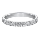 Artcarved Bridal Mounted with Side Stones Contemporary Diamond Anniversary Band 14K White Gold