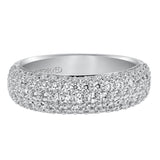 Artcarved Bridal Mounted with Side Stones Contemporary Diamond Anniversary Band 14K White Gold