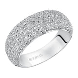 Artcarved Bridal Mounted with Side Stones Contemporary Diamond Anniversary Band 14K White Gold