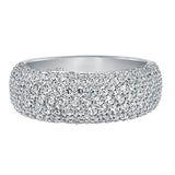 Artcarved Bridal Mounted with Side Stones Contemporary Diamond Anniversary Band 14K White Gold