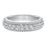 Artcarved Bridal Mounted with Side Stones Contemporary Fashion Diamond Anniversary Band 14K White Gold