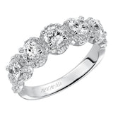 Artcarved Bridal Mounted with Side Stones Contemporary Fashion Diamond Anniversary Band 14K White Gold