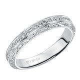Artcarved Bridal Mounted with Side Stones Vintage Fashion Diamond Anniversary Band 14K White Gold