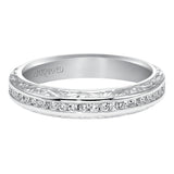 Artcarved Bridal Mounted with Side Stones Vintage Fashion Diamond Anniversary Band 14K White Gold