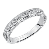 Artcarved Bridal Mounted with Side Stones Vintage Fashion Diamond Anniversary Band 14K White Gold