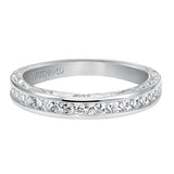 Artcarved Bridal Mounted with Side Stones Vintage Fashion Diamond Anniversary Band 14K White Gold
