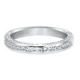 Artcarved Bridal Mounted with Side Stones Vintage Fashion Diamond Anniversary Band 14K White Gold