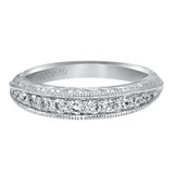 Artcarved Bridal Mounted with Side Stones Vintage Fashion Diamond Anniversary Band 14K White Gold