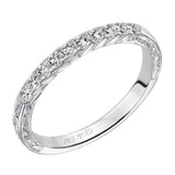 Artcarved Bridal Mounted with Side Stones Vintage Fashion Diamond Anniversary Band 14K White Gold