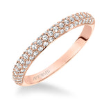 Artcarved Bridal Mounted with Side Stones Classic Stackable Diamond Anniversary Band 14K Rose Gold