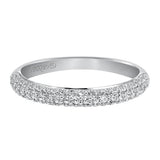 Artcarved Bridal Mounted with Side Stones Classic Stackable Diamond Anniversary Band 14K Rose Gold