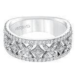 Artcarved Bridal Mounted with Side Stones Contemporary Diamond Anniversary Band 14K White Gold